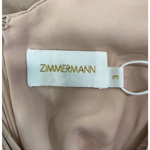 NWT Zimmerman Midi Length Silk Folded Pink Dress- Size 3 (US 8-10) - Picture 8 of 11